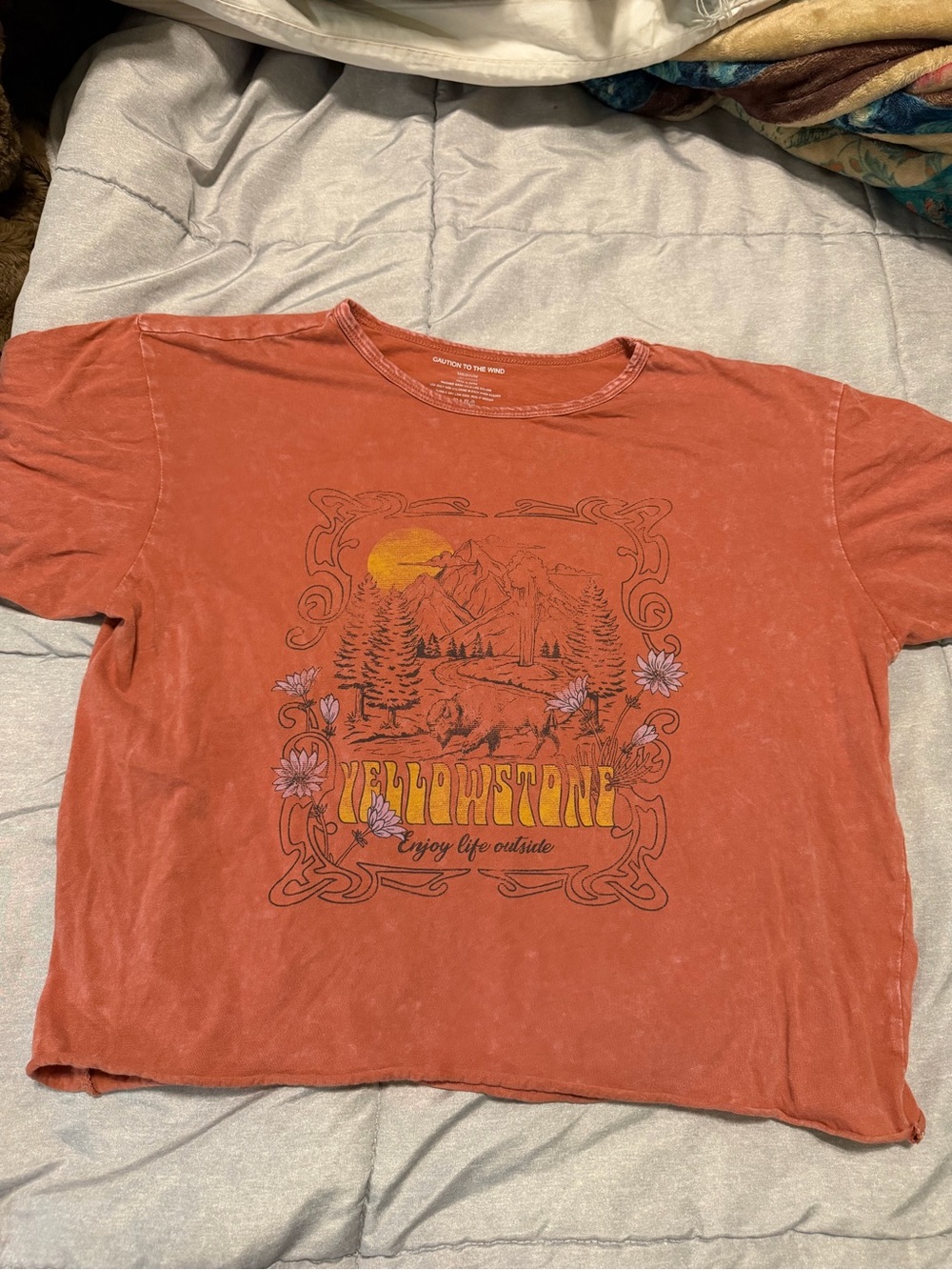 Caution To The Wind Rust Orange Crewneck Tee